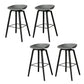 Contemporary Plastic Bucket Bar Stool with Beech Solid Wood Base