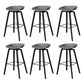 Contemporary Plastic Bucket Bar Stool with Beech Solid Wood Base
