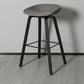 Contemporary Plastic Bucket Bar Stool with Beech Solid Wood Base