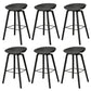 Contemporary Plastic Bucket Bar Stool with Beech Solid Wood Base