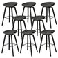 Contemporary Plastic Bucket Bar Stool with Beech Solid Wood Base