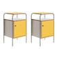 Contemporary Yellow Wooden Night Table with 1 Cabinet for Bedroom