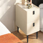 Contemporary Stone Bedside Cabinet with 2 Wood Drawers for Bedroom