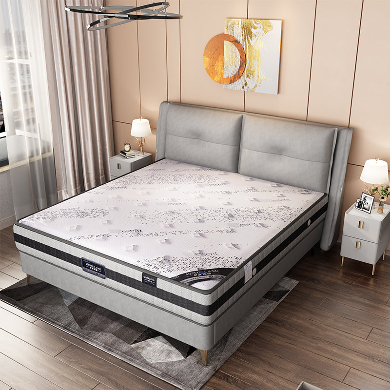 Gabinete de cama de piedra contemporáneo con 2 cajones de madera para dormitorio