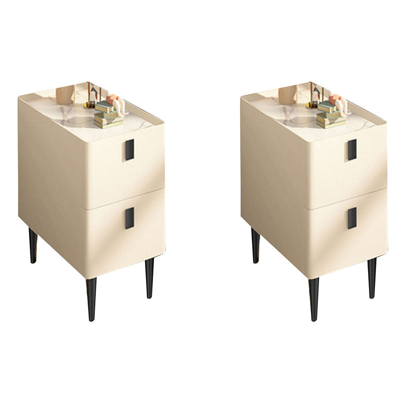 Mobile a letto in pietra contemporaneo con 2 cassetti in legno per camera da letto