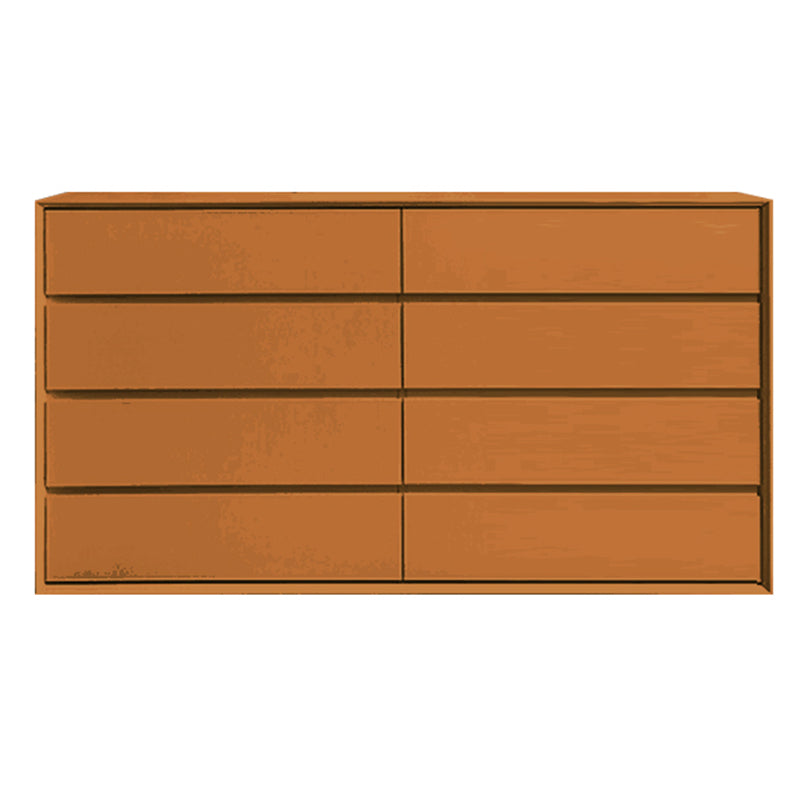 Cassa di stoccaggio orizzontale di pino contemporaneo con cassetti a chiusura morbida per la casa