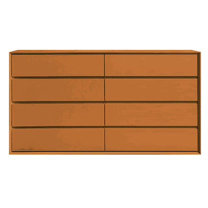 Cassa di stoccaggio orizzontale di pino contemporaneo con cassetti a chiusura morbida per la casa