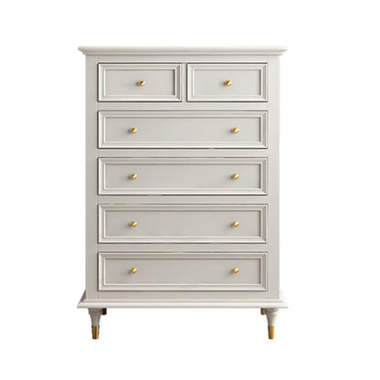 Glam White Closed Back Storage Chest with Soft-Close Drawers for Home 35.5"L x 18"W x 49"H