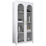 Modern Closed Back Bookshelf Standard Metal Bookcase with Shelves