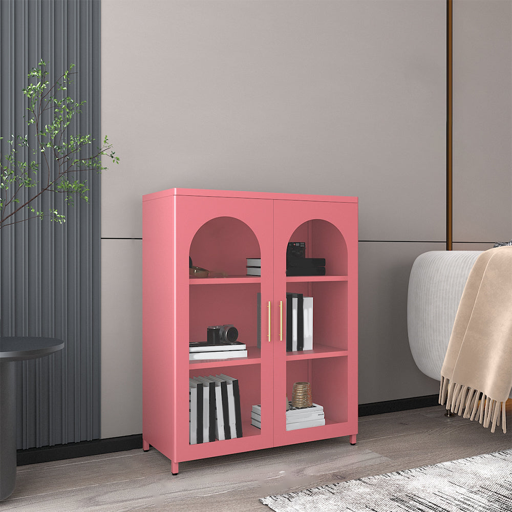 Moderne geschlossene Buchhandelshandel Standard -Metall -Bücherregal mit Regalen