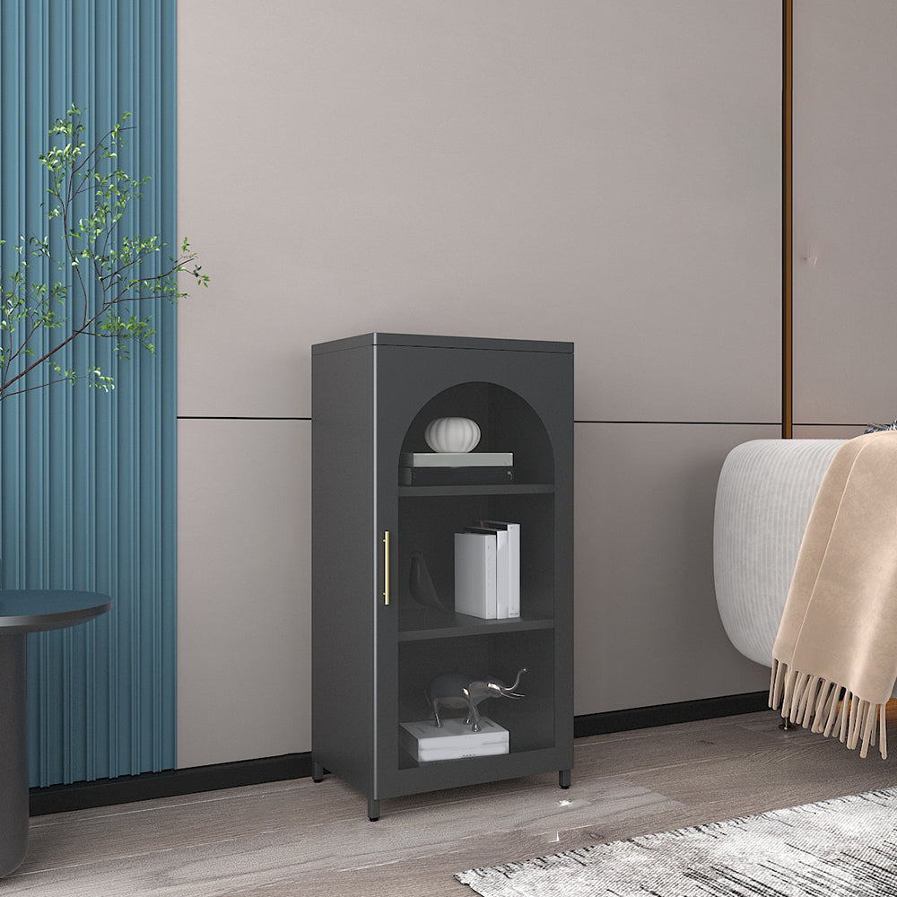 Moderne geschlossene Buchhandelshandel Standard -Metall -Bücherregal mit Regalen