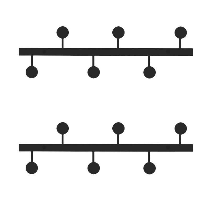Moderne Stahlwandmontagekleiderregal 27,56 "L 6 Haken Kleiderbügel