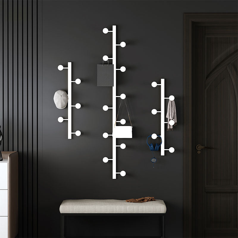 Moderne Stahlwandmontagekleiderregal 27,56 "L 6 Haken Kleiderbügel