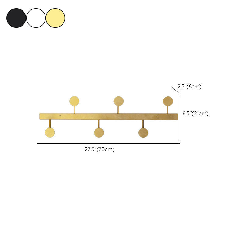 Rack de manteau mural en acier moderne 27,56 "L 6 HOCKS COINS COINDER