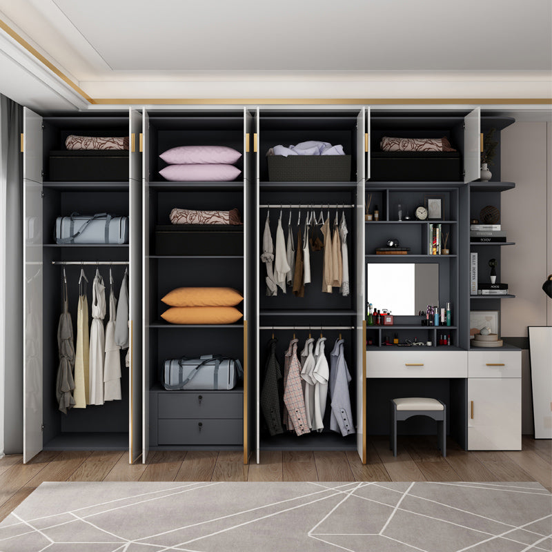 Engineered Wood Armoire Modern White Wardrobe Closet with Garment Rod Clearhalo 'Armoires & Wardrobes' 'armoires_wardrobes' 'Bedroom Furniture' 'furn' 'furn_armoires_wardrobes' 'Furniture' 7871604