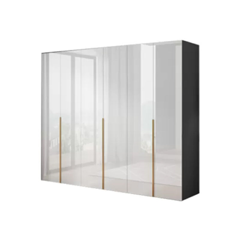 Engineered Wood Armoire Modern White Wardrobe Closet with Garment Rod Armoire 94.5"L x 20"W x 79"H Clearhalo 'Armoires & Wardrobes' 'armoires_wardrobes' 'Bedroom Furniture' 'furn' 'furn_armoires_wardrobes' 'Furniture' 7871606