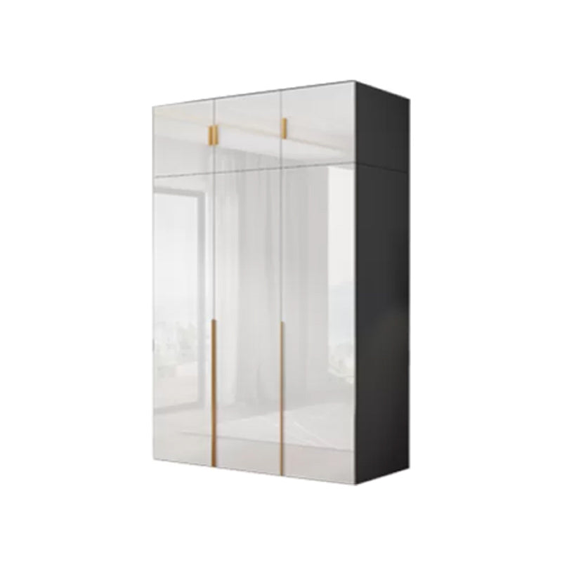 Engineered Wood Armoire Modern White Wardrobe Closet with Garment Rod Armoire with Top Cabinet 47"L x 20"W x 79"H Clearhalo 'Armoires & Wardrobes' 'armoires_wardrobes' 'Bedroom Furniture' 'furn' 'furn_armoires_wardrobes' 'Furniture' 7871623