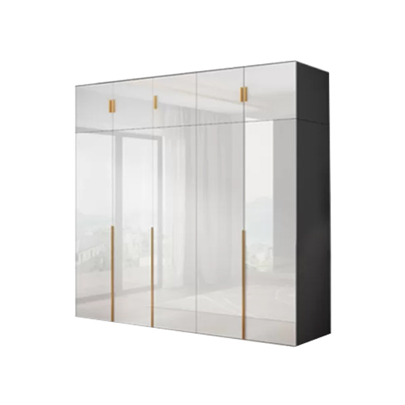 Engineered Wood Armoire Modern White Wardrobe Closet with Garment Rod Armoire with Top Cabinet 79"L x 20"W x 79"H Clearhalo 'Armoires & Wardrobes' 'armoires_wardrobes' 'Bedroom Furniture' 'furn' 'furn_armoires_wardrobes' 'Furniture' 7871625