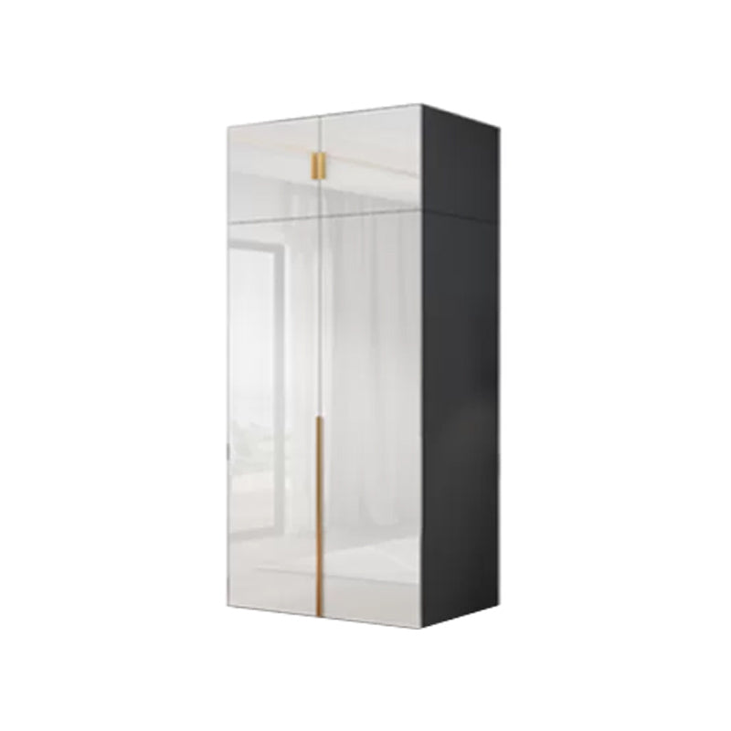 Engineered Wood Armoire Modern White Wardrobe Closet with Garment Rod Armoire with Top Cabinet 31.5"L x 20"W x 79"H Clearhalo 'Armoires & Wardrobes' 'armoires_wardrobes' 'Bedroom Furniture' 'furn' 'furn_armoires_wardrobes' 'Furniture' 7871626