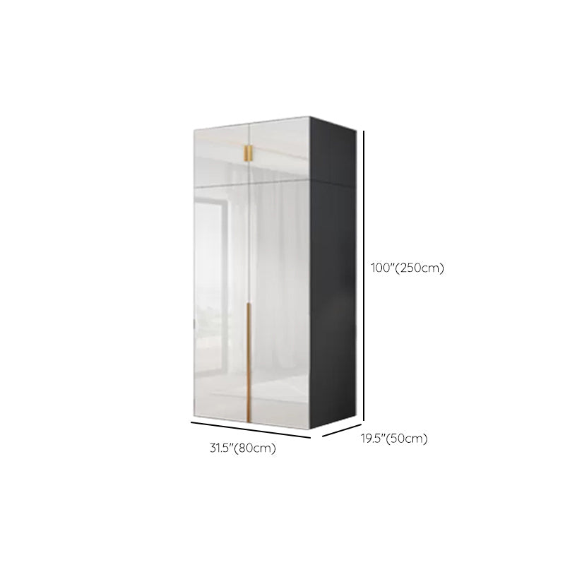 Engineered Wood Armoire Modern White Wardrobe Closet with Garment Rod Clearhalo 'Armoires & Wardrobes' 'armoires_wardrobes' 'Bedroom Furniture' 'furn' 'furn_armoires_wardrobes' 'Furniture' 7871633