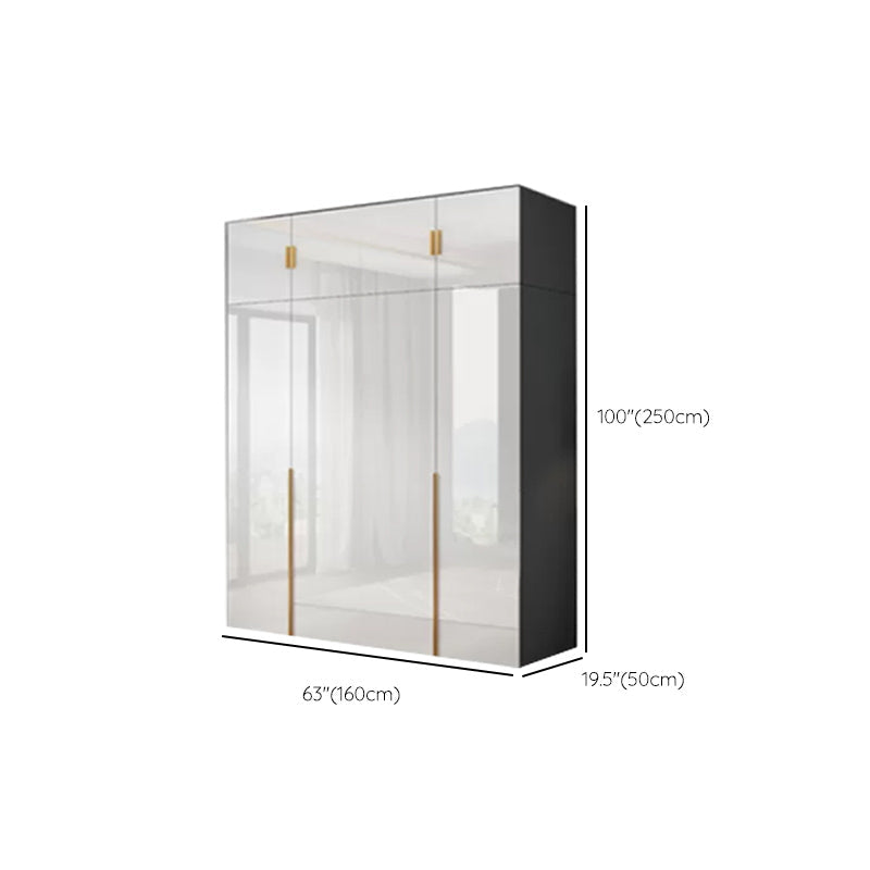 Engineered Wood Armoire Modern White Wardrobe Closet with Garment Rod Clearhalo 'Armoires & Wardrobes' 'armoires_wardrobes' 'Bedroom Furniture' 'furn' 'furn_armoires_wardrobes' 'Furniture' 7871635