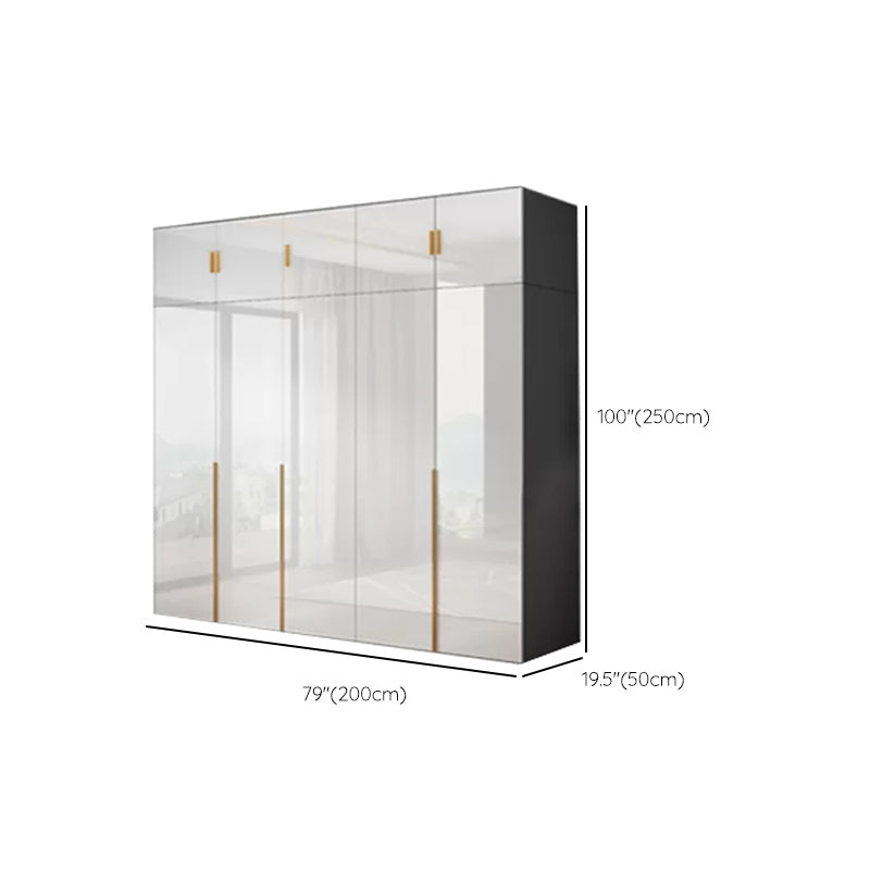 Engineered Wood Armoire Modern White Wardrobe Closet with Garment Rod Clearhalo 'Armoires & Wardrobes' 'armoires_wardrobes' 'Bedroom Furniture' 'furn' 'furn_armoires_wardrobes' 'Furniture' 7871636