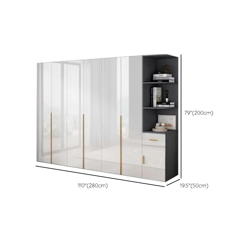 Engineered Wood Armoire Modern White Wardrobe Closet with Garment Rod Clearhalo 'Armoires & Wardrobes' 'armoires_wardrobes' 'Bedroom Furniture' 'furn' 'furn_armoires_wardrobes' 'Furniture' 7871642