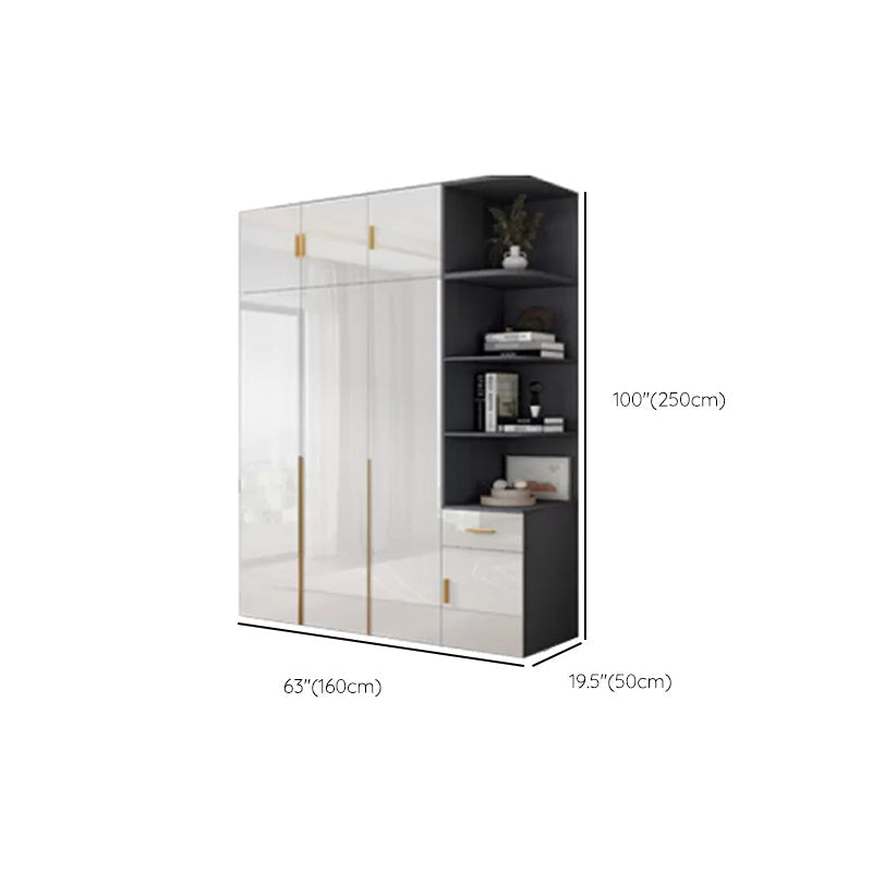 Engineered Wood Armoire Modern White Wardrobe Closet with Garment Rod Clearhalo 'Armoires & Wardrobes' 'armoires_wardrobes' 'Bedroom Furniture' 'furn' 'furn_armoires_wardrobes' 'Furniture' 7871644