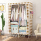 Metal Modern Armoire Shelves Storage Wardrobe Closet with Garment Rod