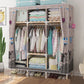 Metal Modern Armoire Shelves Storage Wardrobe Closet with Garment Rod