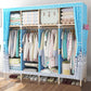 Metal Modern Armoire Shelves Storage Wardrobe Closet with Garment Rod