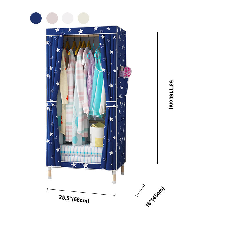 Metal Modern Armoire Shelves Storage Wardrobe Closet with Garment Rod Clearhalo 'Armoires & Wardrobes' 'armoires_wardrobes' 'Bedroom Furniture' 'furn' 'furn_armoires_wardrobes' 'Furniture' 7871693