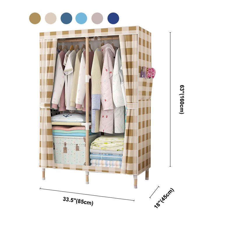 Metal Modern Armoire Shelves Storage Wardrobe Closet with Garment Rod Clearhalo 'Armoires & Wardrobes' 'armoires_wardrobes' 'Bedroom Furniture' 'furn' 'furn_armoires_wardrobes' 'Furniture' 7871694