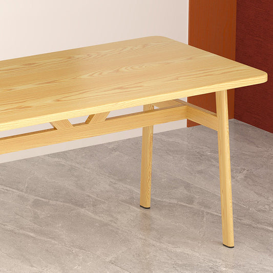 Eigentijdse rechthoek houten eettafel met 4 stalen voet