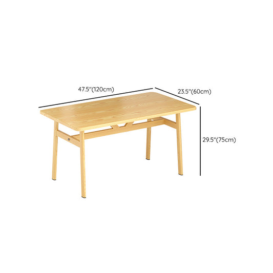 Eigentijdse rechthoek houten eettafel met 4 stalen voet