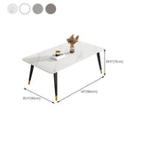 Mesa de comedor de piedra rectangular de lujo con 4 patas de acero dorado y negro
