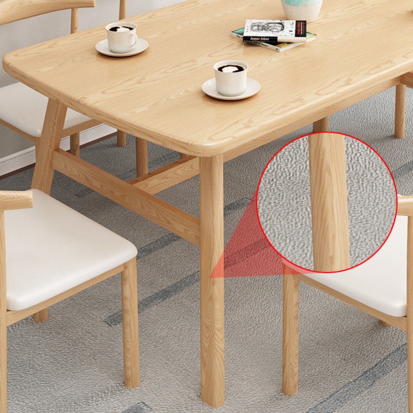 Contemporary Rectangular Dining Table with Trestle for 2-4 People