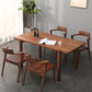 Legno di noce marrone 1/5 pezzi Dinette set con tavolo da pranzo rettangolo e sedie in legno