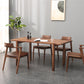 Legno di noce marrone 1/5 pezzi Dinette set con tavolo da pranzo rettangolo e sedie in legno