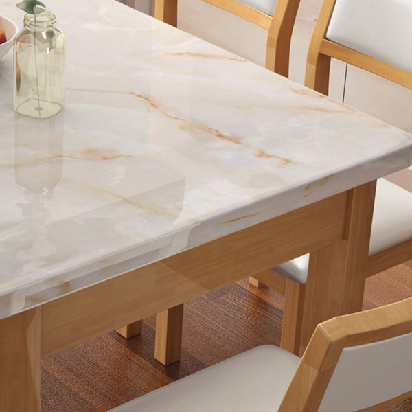 7 Piece Faux Marble Top Rectangle Shape Dining Room Furniture Set Clearhalo 'Dining Room Sets' 'Dining Tables & Seating' 'dining_room_set' 'furn' 'furn_dining_room_set' 'Furniture' 'Kitchen & Dining Furniture' 7873020