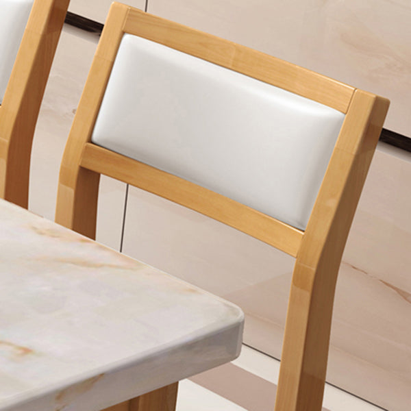 7 Piece Faux Marble Top Rectangle Shape Dining Room Furniture Set Clearhalo 'Dining Room Sets' 'Dining Tables & Seating' 'dining_room_set' 'furn' 'furn_dining_room_set' 'Furniture' 'Kitchen & Dining Furniture' 7873024