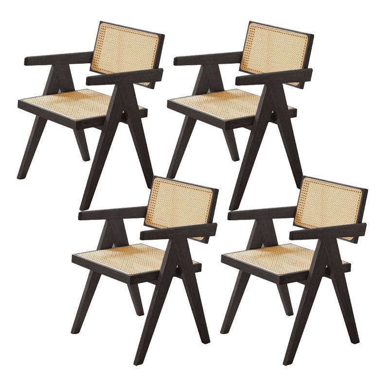 Zeitgenössischer offener Rückenholz -Essarmstuhl (Set von 2/4/6/8)