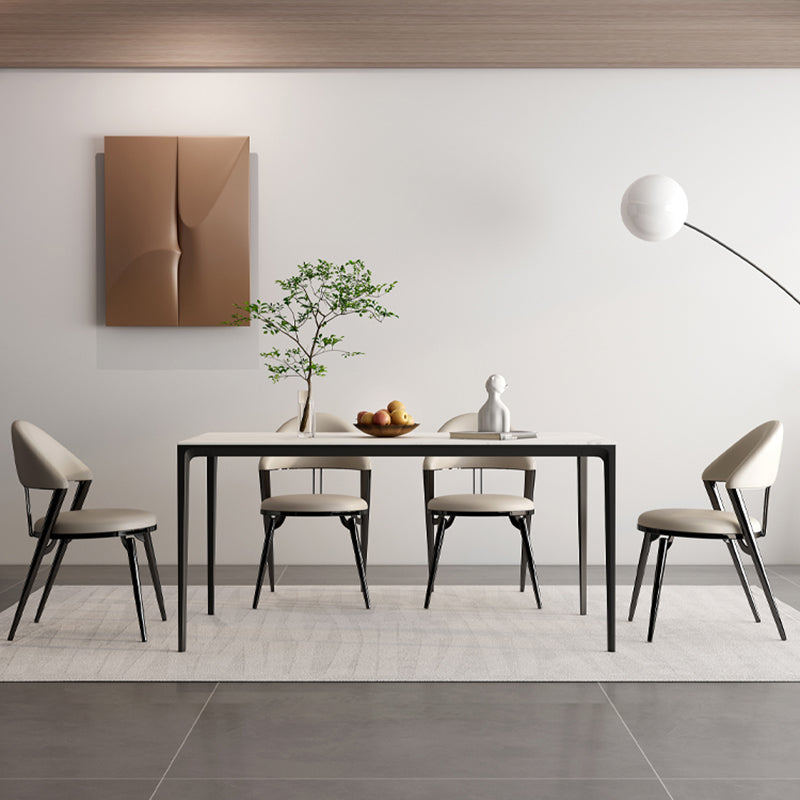 Sillas de comedor de brazo de metal abiertos contemporáneos (juego de 1/2/4/6/8)