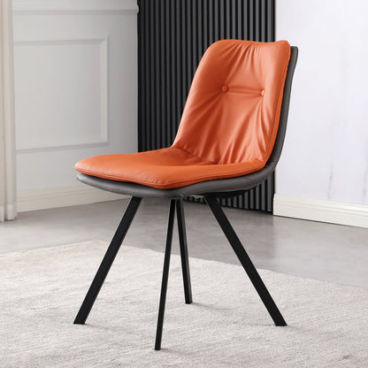 Contemporary Style Upholstered Dining Side Chair with Metal Base