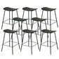 Contemporary Contoured Seat Armless Bar Stools with Metal Legs