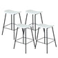 Contemporary Contoured Seat Armless Bar Stools with Metal Legs
