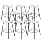 Contemporary Contoured Seat Armless Bar Stools with Metal Legs