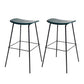 Contemporary Contoured Seat Armless Bar Stools with Metal Legs