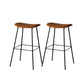 Contemporary Contoured Seat Armless Bar Stools with Metal Legs