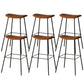 Contemporary Contoured Seat Armless Bar Stools with Metal Legs
